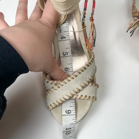 BKE Sole, colorful boho summer fabric wedge estimated sz. 8 - Picture 2 of 13